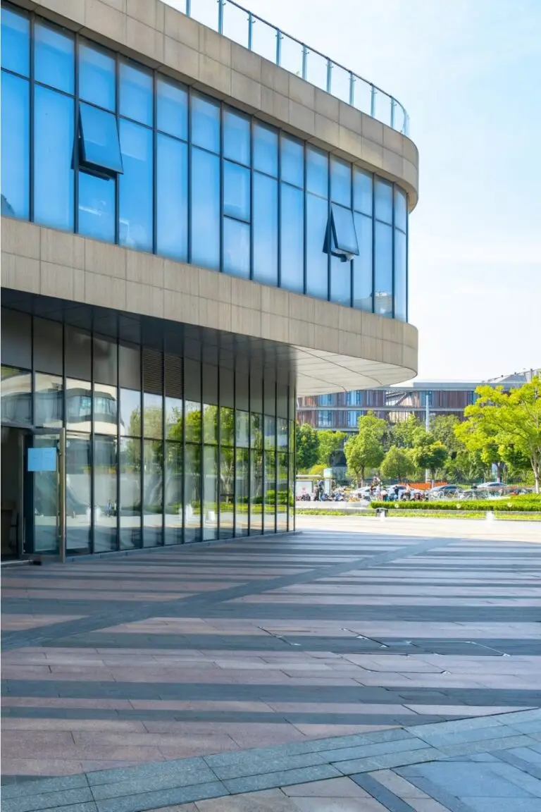 Modern public sector building with a glass facade.